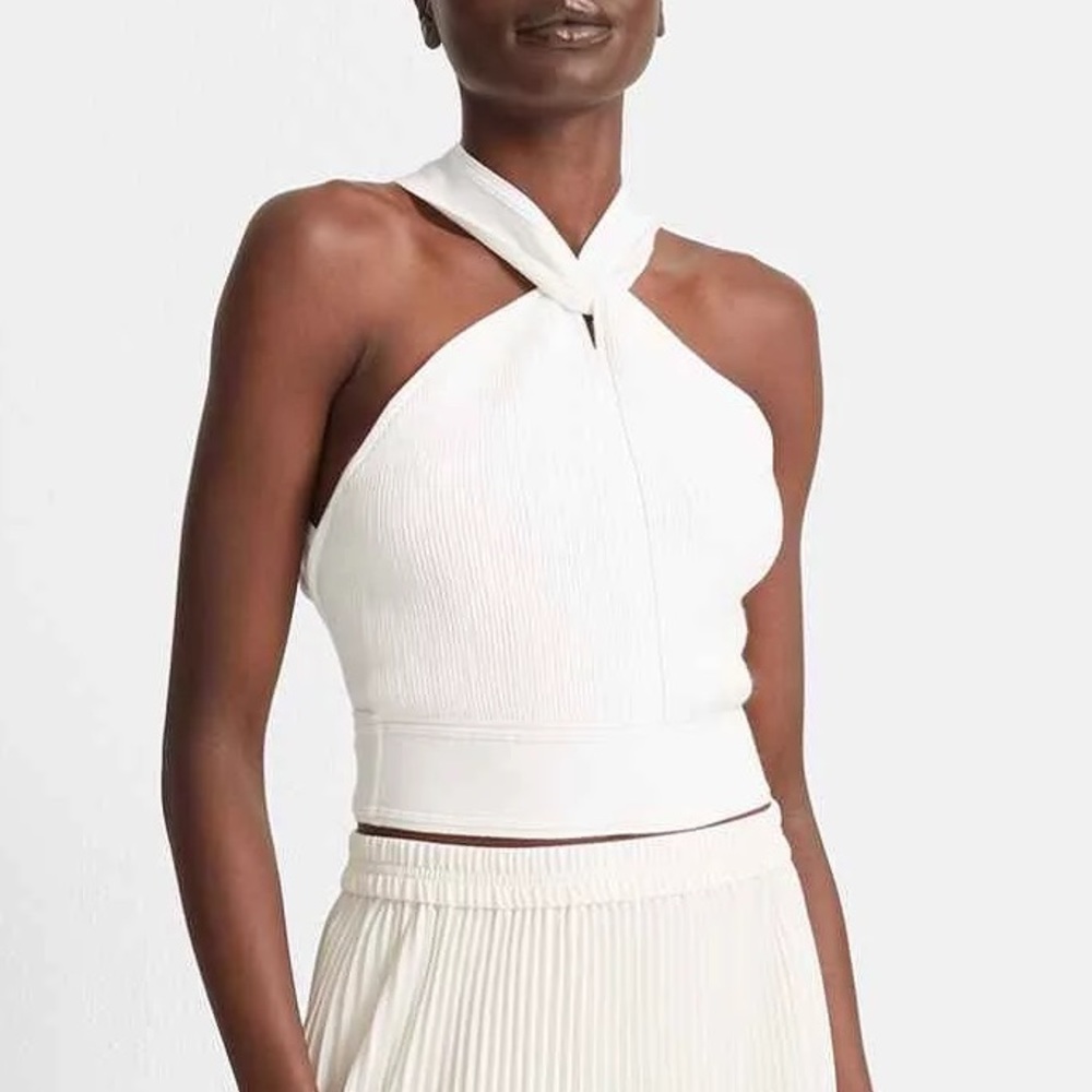 WHITE HALTER TOP • CLUB MONACO